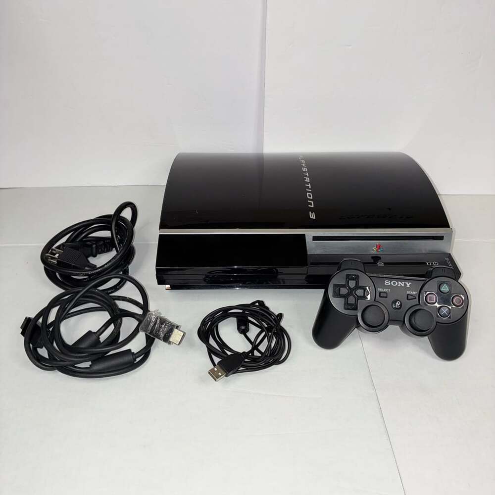 Sony PlayStation 3 CECHG01 40GB Console Black with Controller and Cords